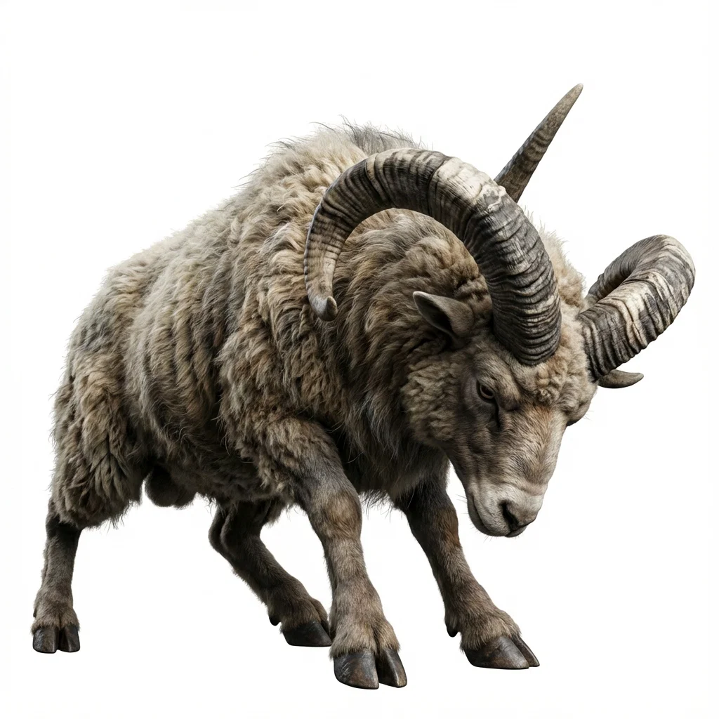 Ram with two horns