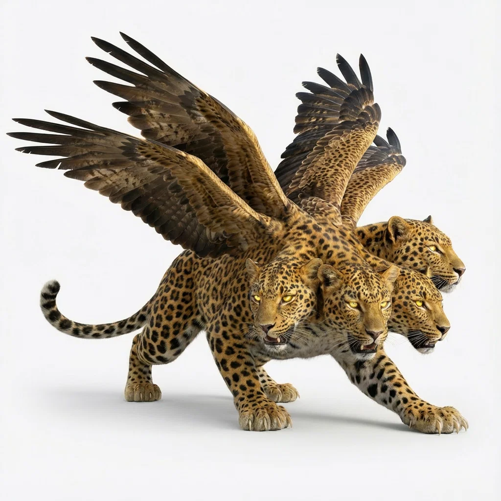 Beast like a leopard with four wings