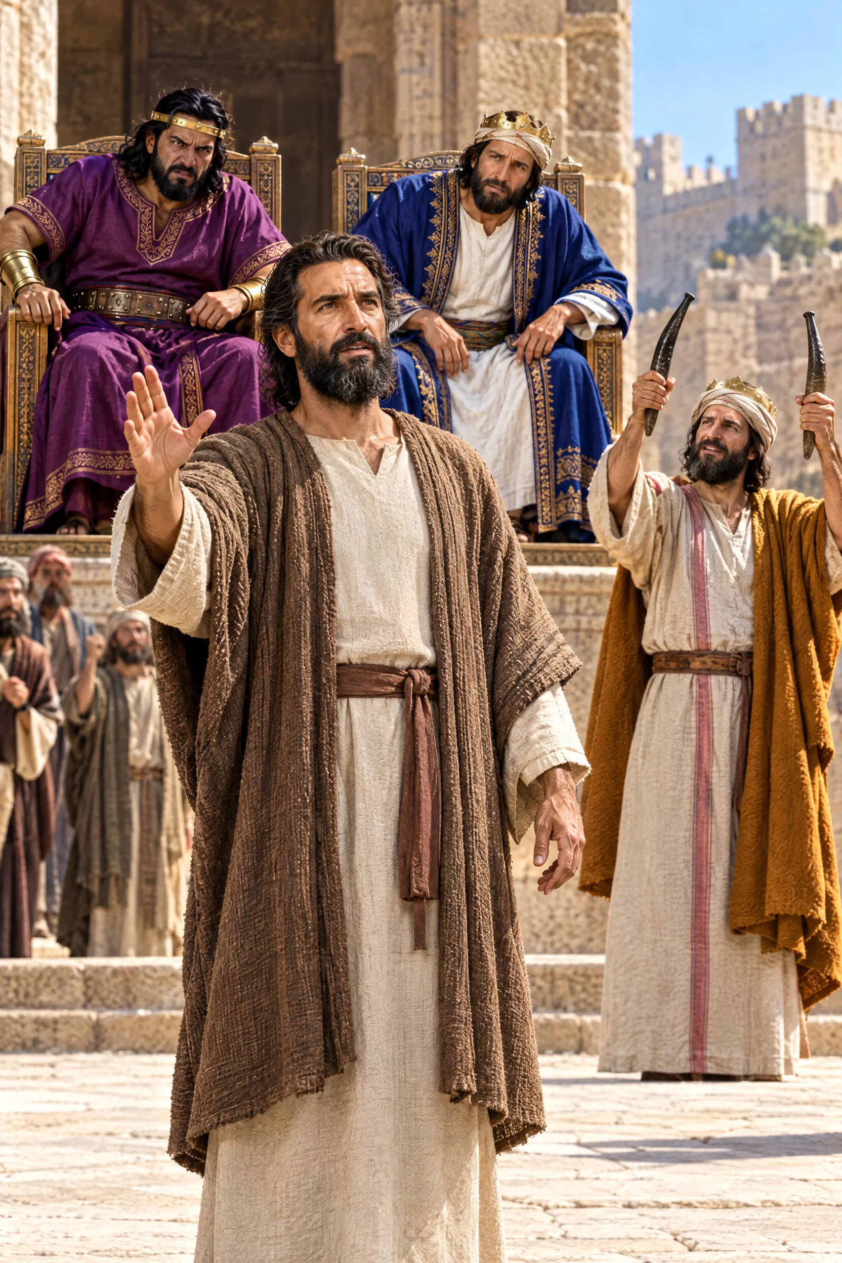 Micaiah Stands Before Ahab and Jehoshaphat