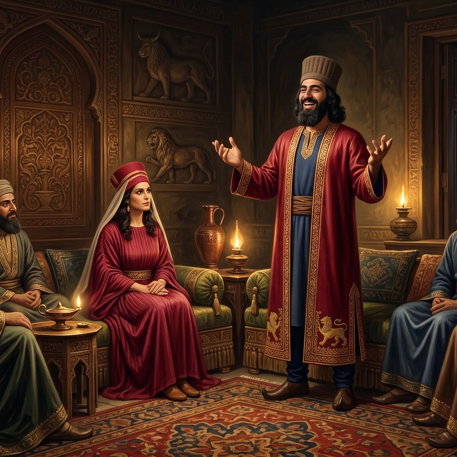 Haman Boasting to Zeresh and His Friends