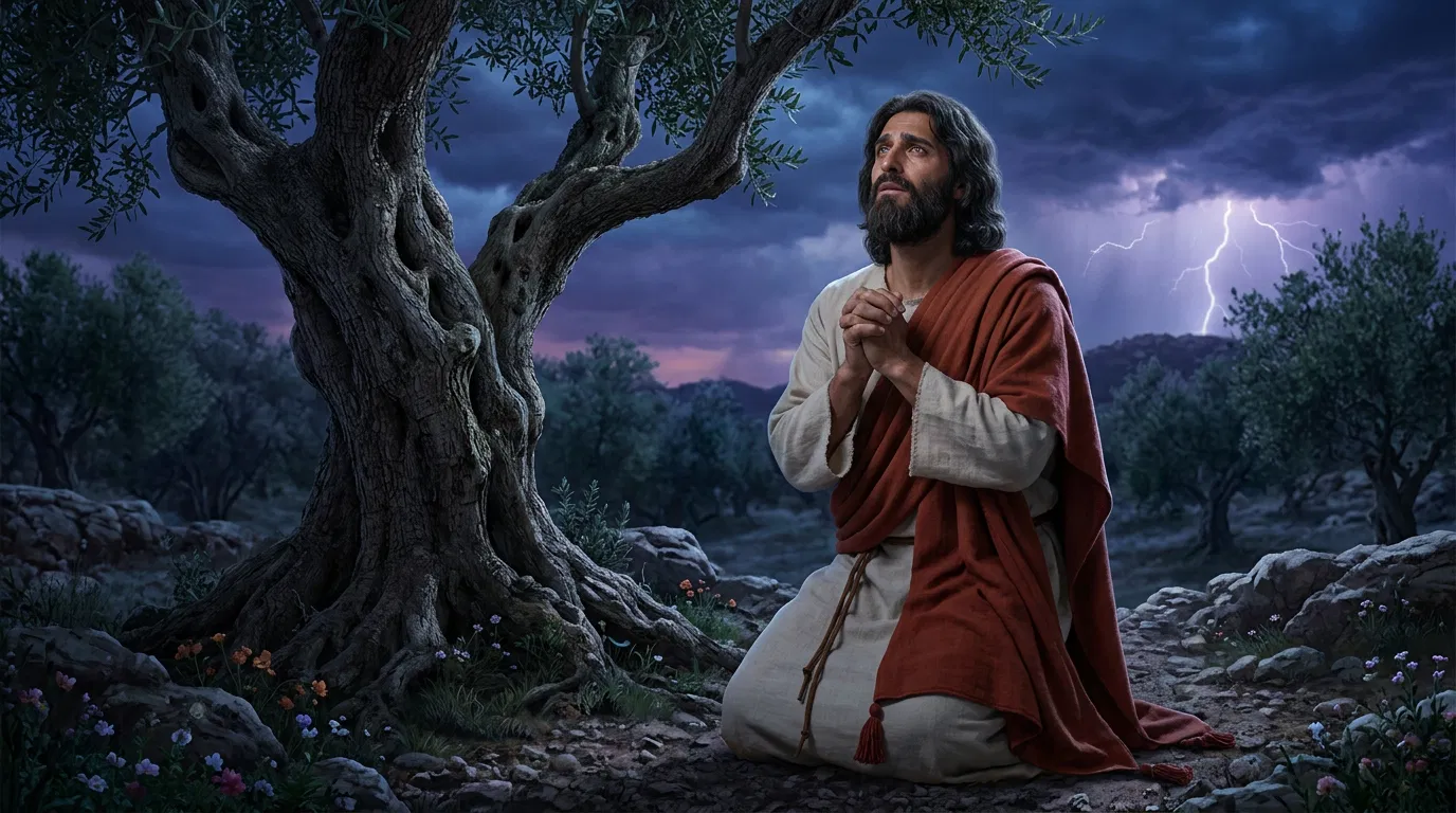 Jesus Praying Alone in Gethsemane