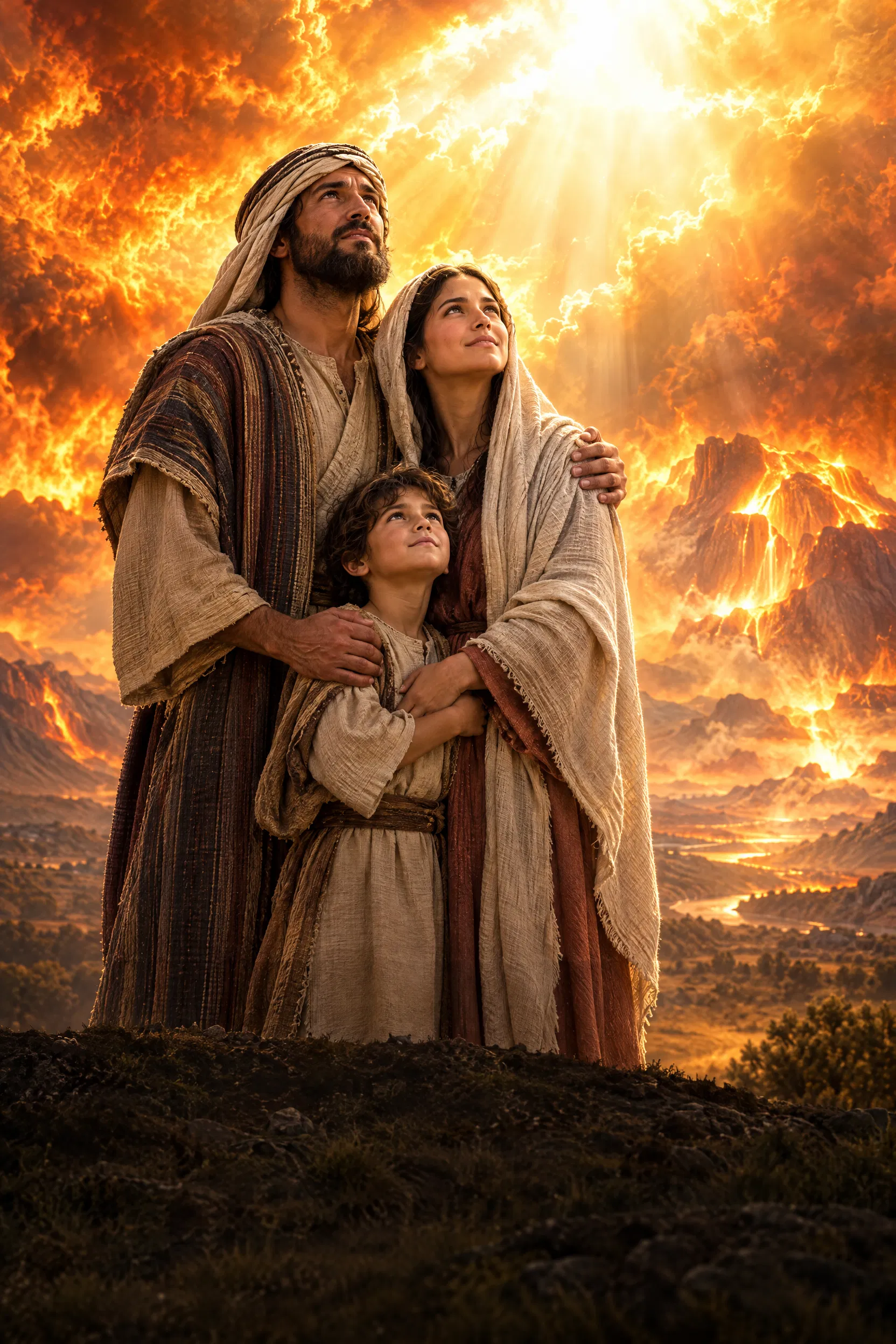 A Christian Family Watches the Heavens Burn
