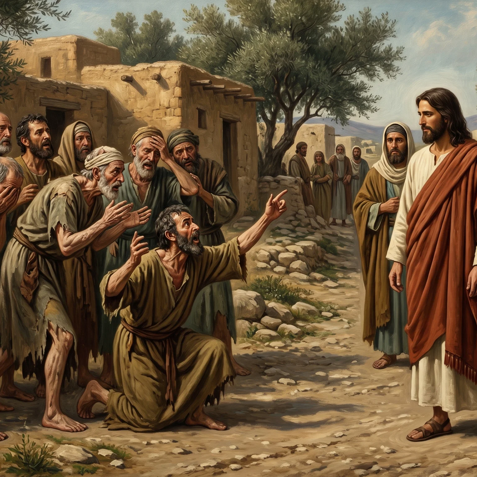 Ten Lepers Calling for Mercy