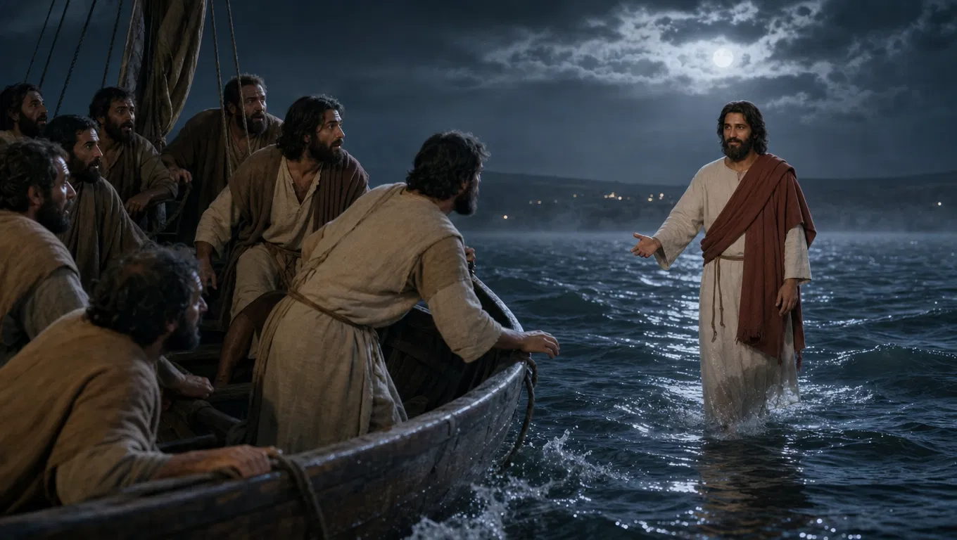 Jesus Walks on the Sea Toward the Disciples' Boat