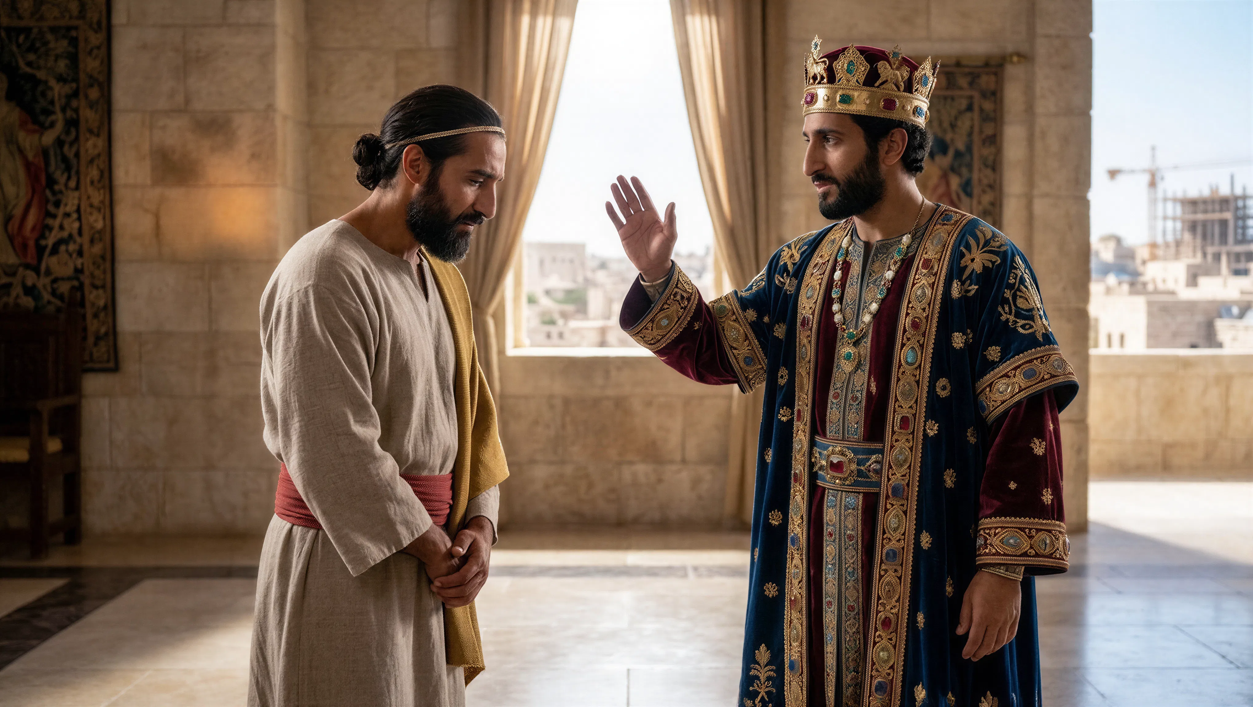 King Solomon Speaks to a Man Before Him