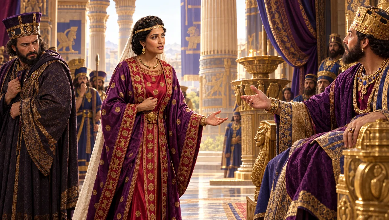 Queen Esther Speaks to the King Before His Court