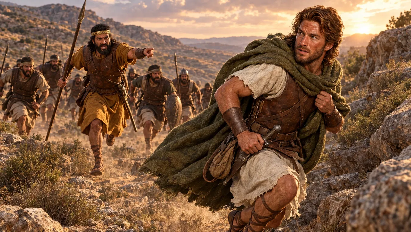 David Fleeing From Saul's Soldiers