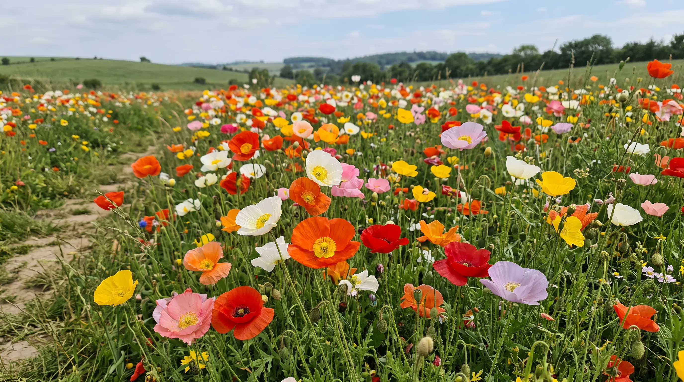 Vibrant Fields of Wild Poppies