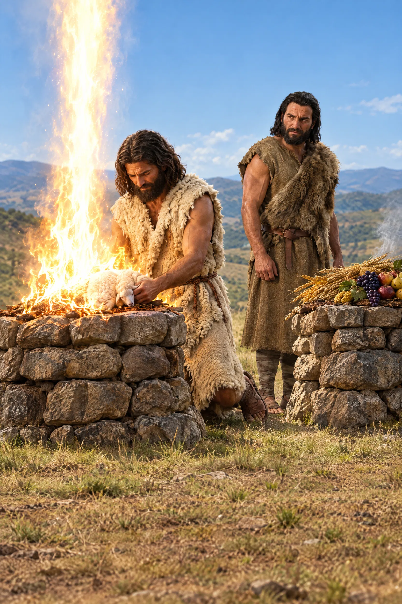 Cain and Abel Make Offerings at Their Altars