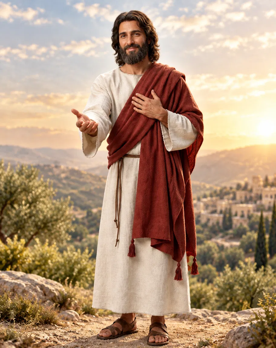Jesus Stands With an Open Hand