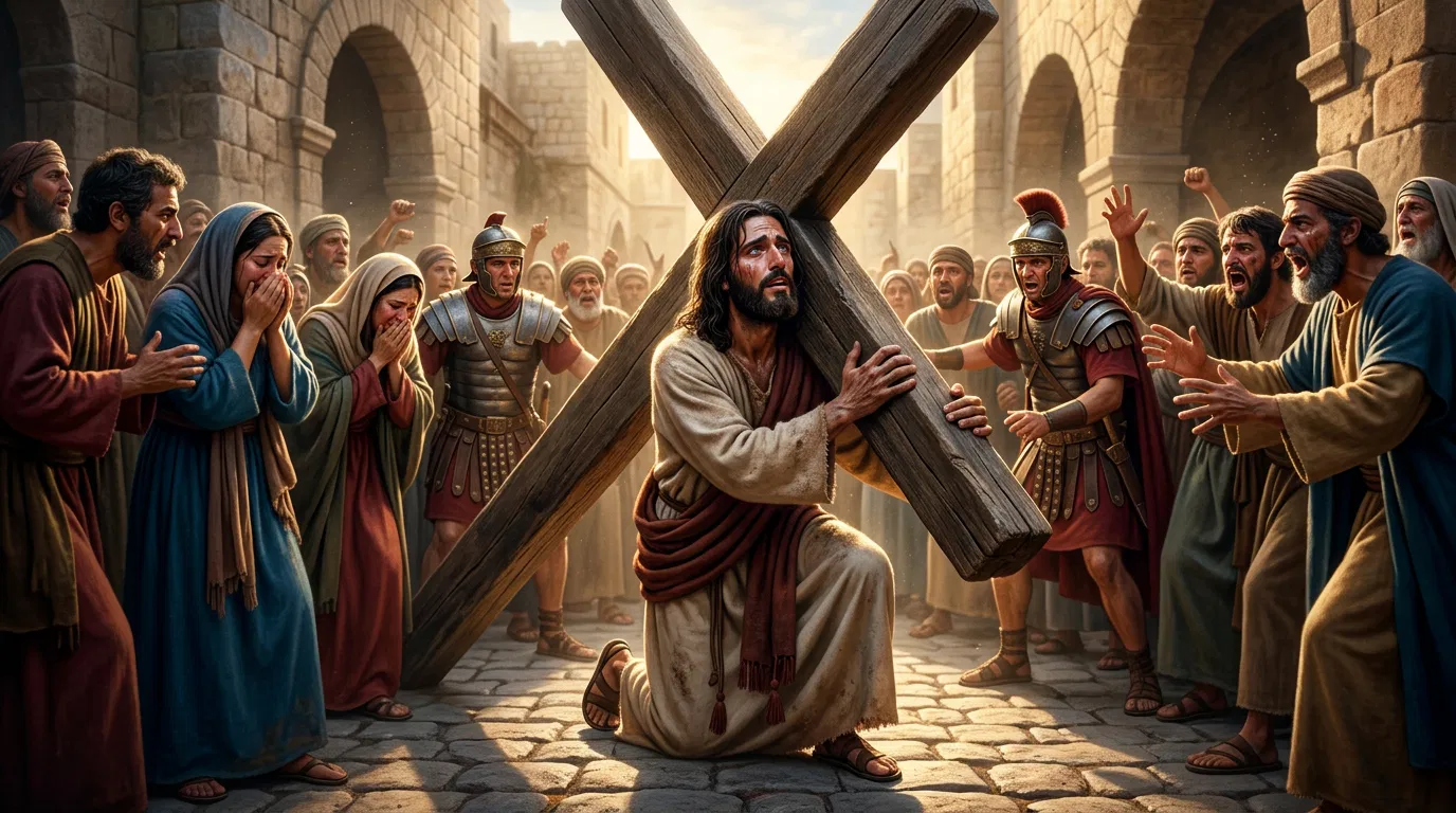 Jesus Falling Under the Weight of the Cross