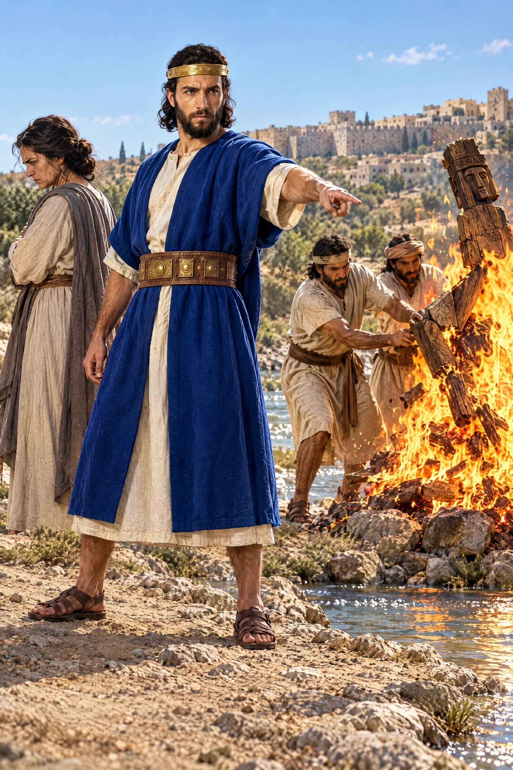 King Asa Burns His Grandmother's Idol