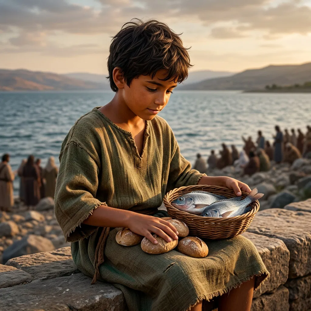 Boy with Five Loaves and Two Fish