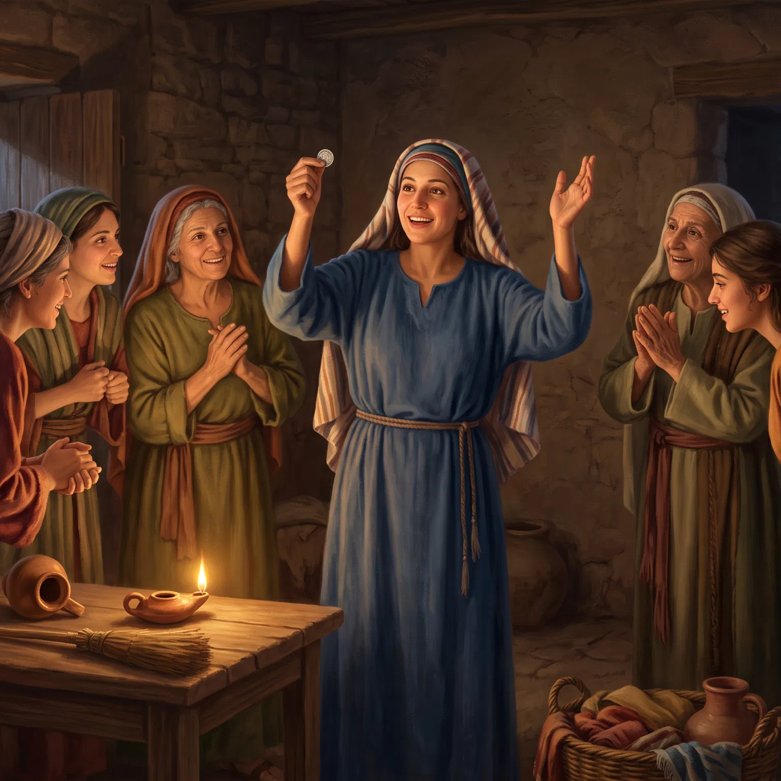Woman Rejoices With Friends Over the Found Coin