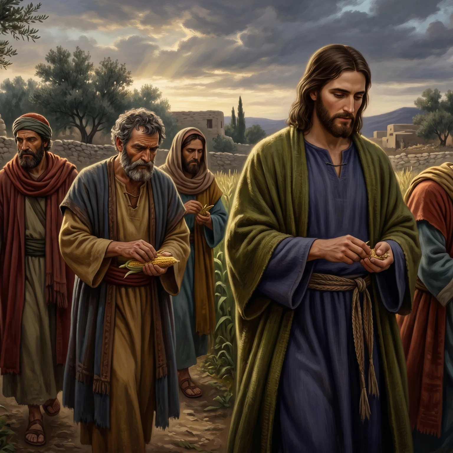 Disciples Walking Through the Golden Grain