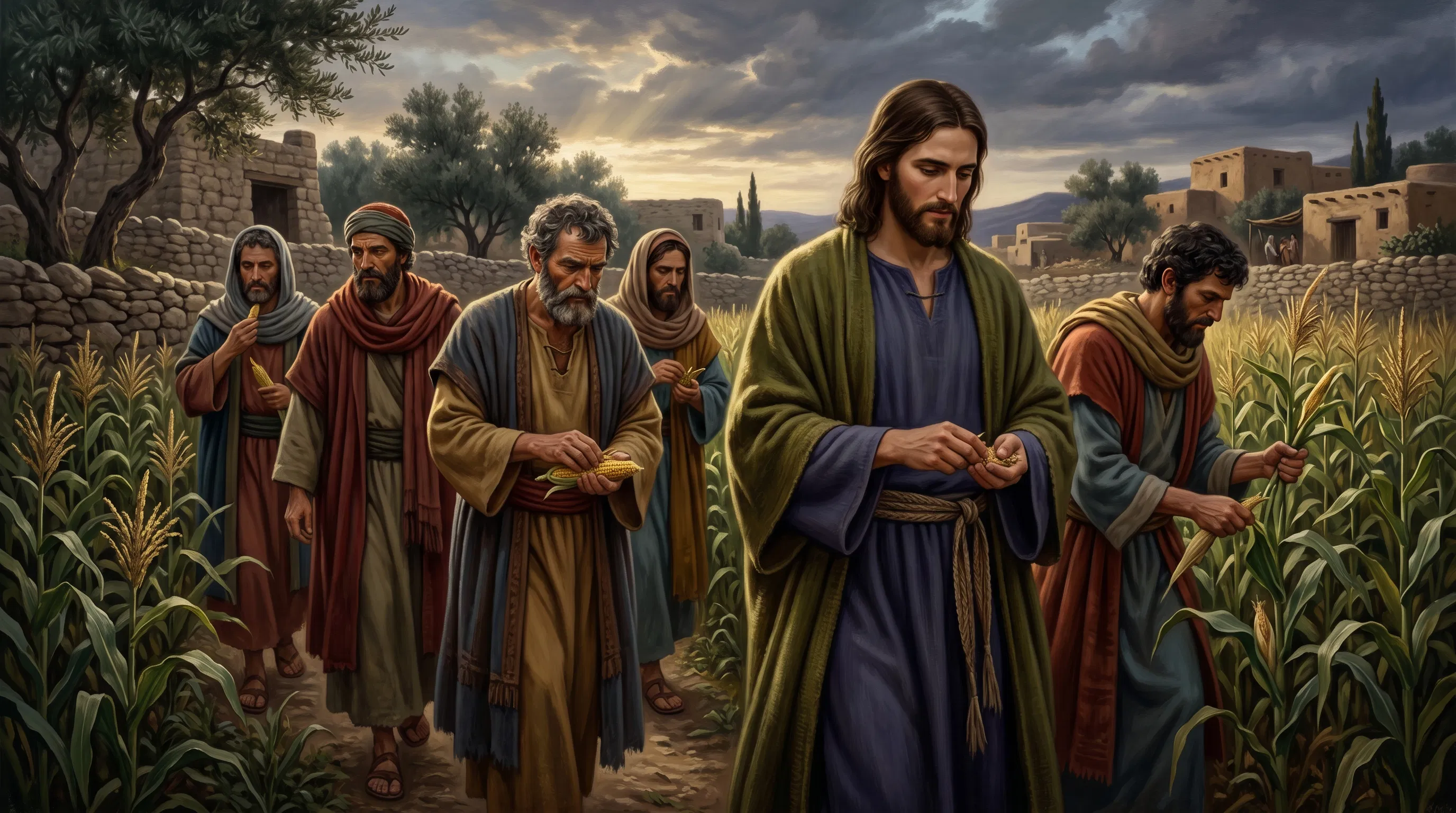 Jesus and the Disciples Pluck Grain on the Sabbath