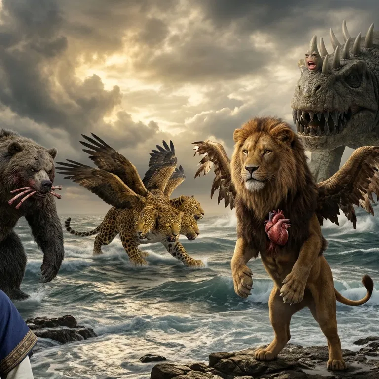Daniel Sees the Four Beasts From the Sea