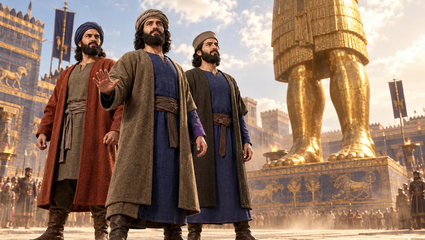 Three Hebrews Refuse to Bow to the Statue