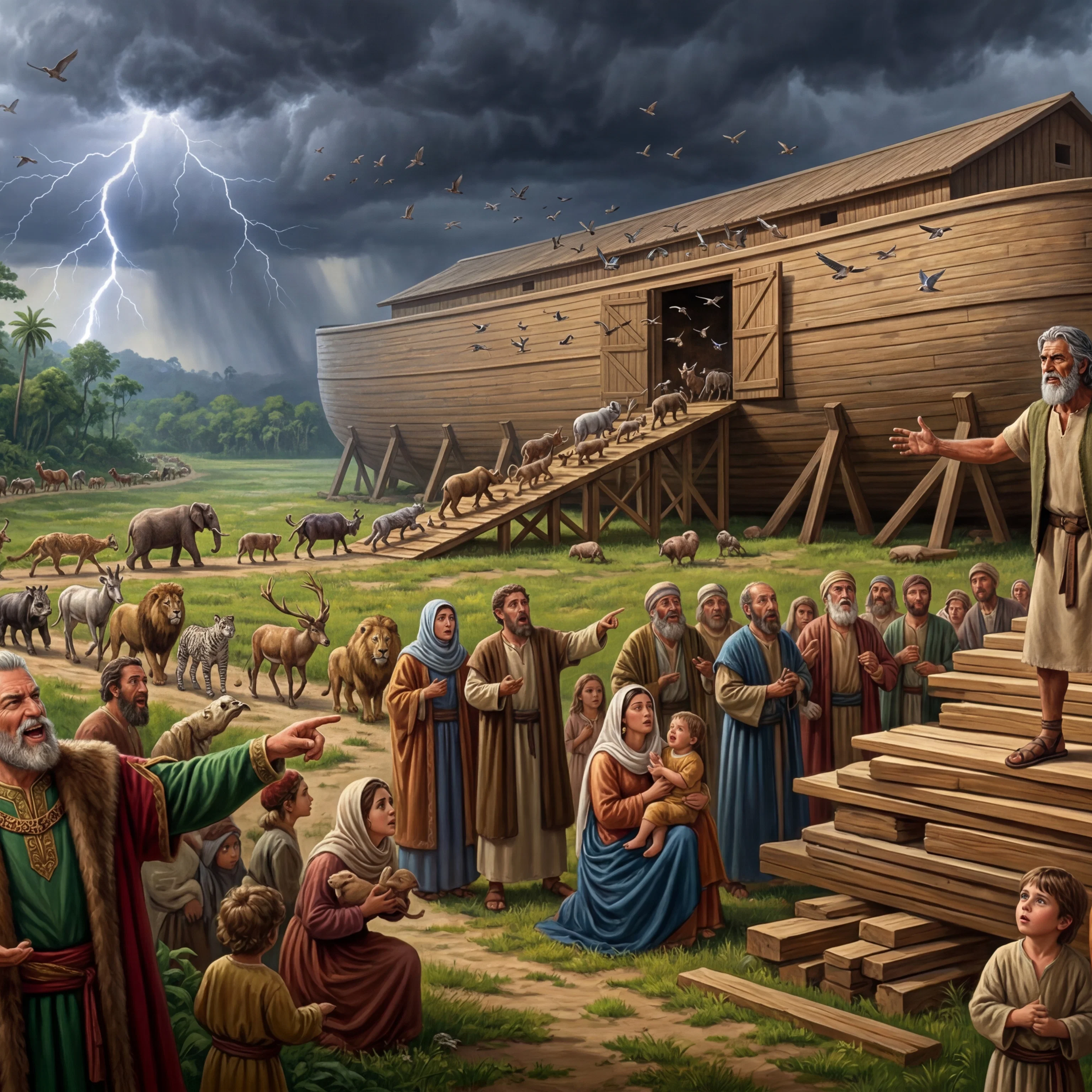 Noah's Ark Amidst Skepticism and Storms