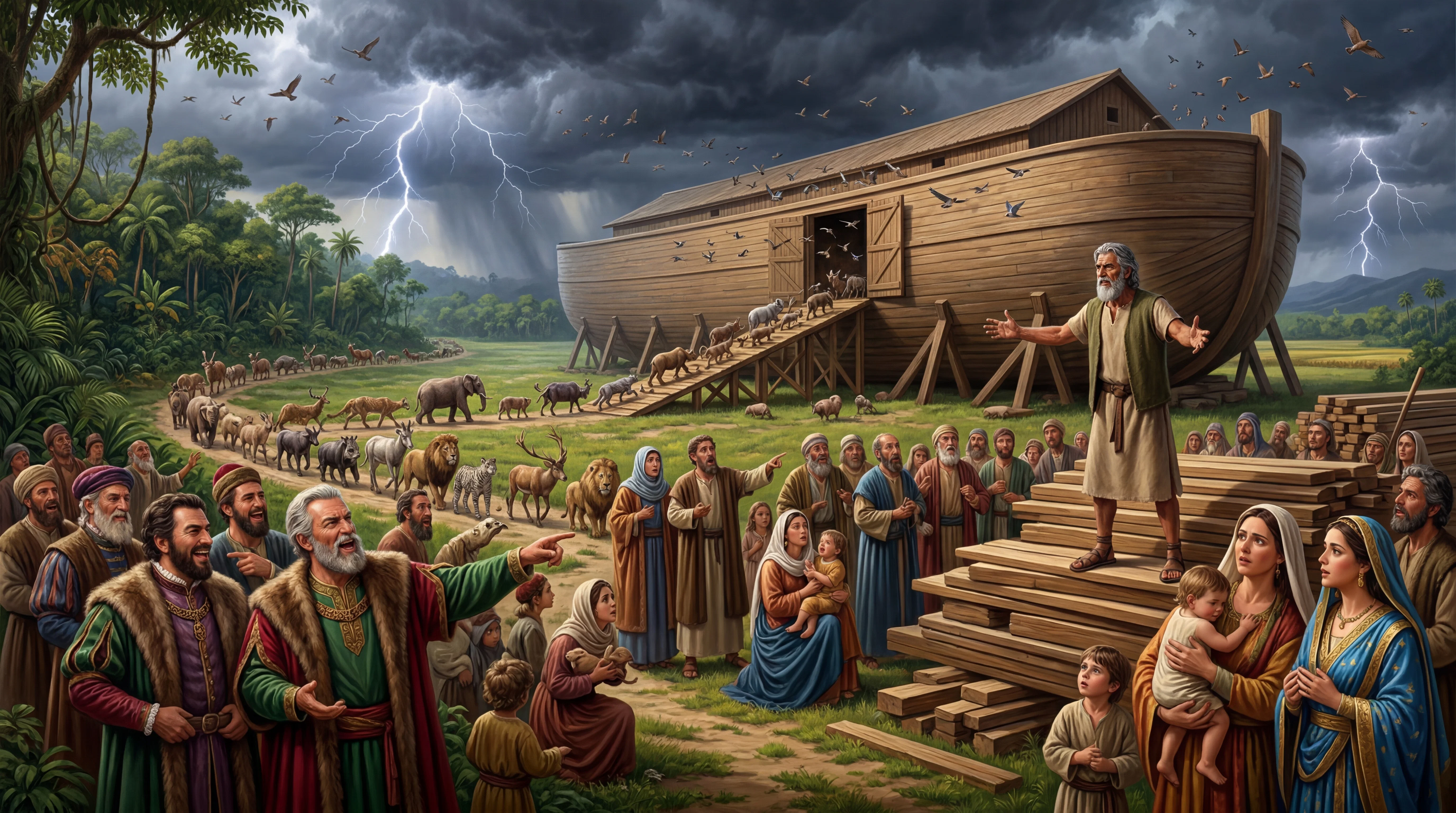 Noah's Ark Amidst Skepticism and Storms