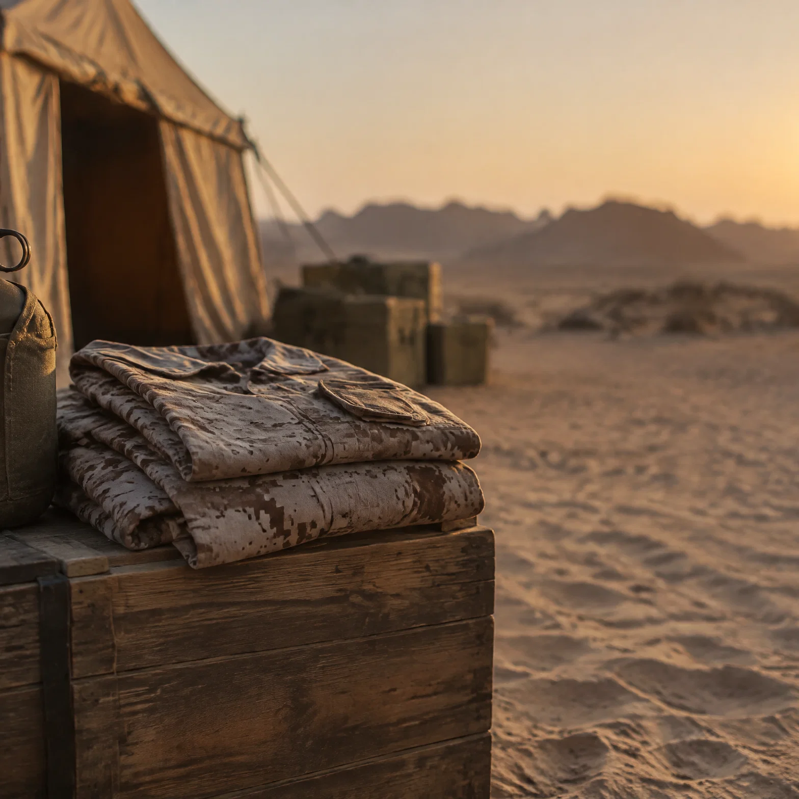 Solitude in the Golden Desert Sands