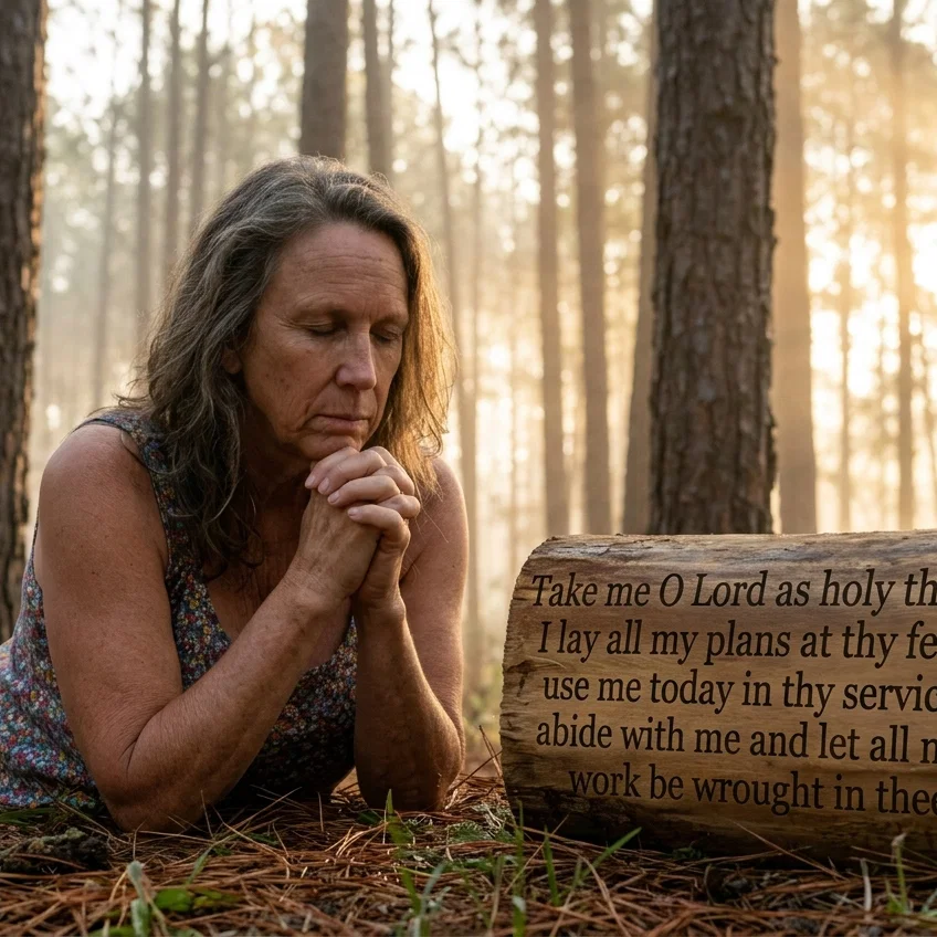 Morning Devotion in the Pine Forest