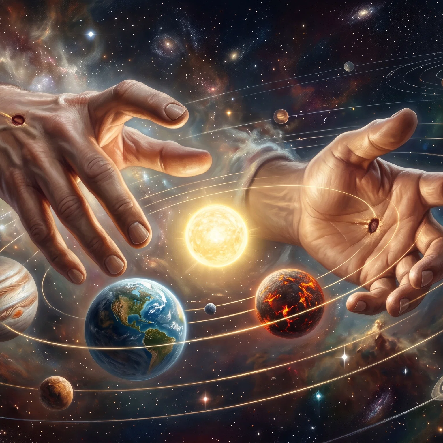 Divine Hands Shaping The Cosmos
