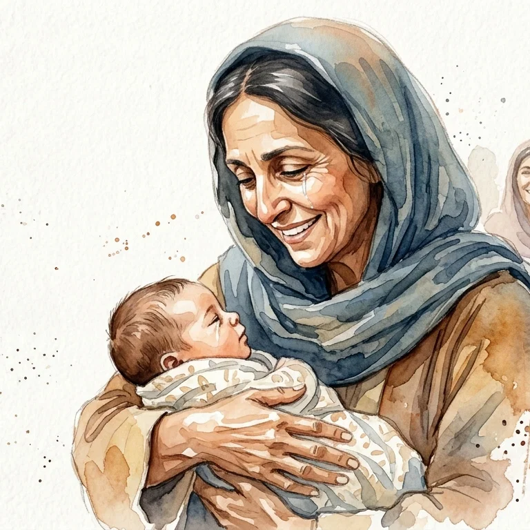 A Grandmother's Joyful Embrace