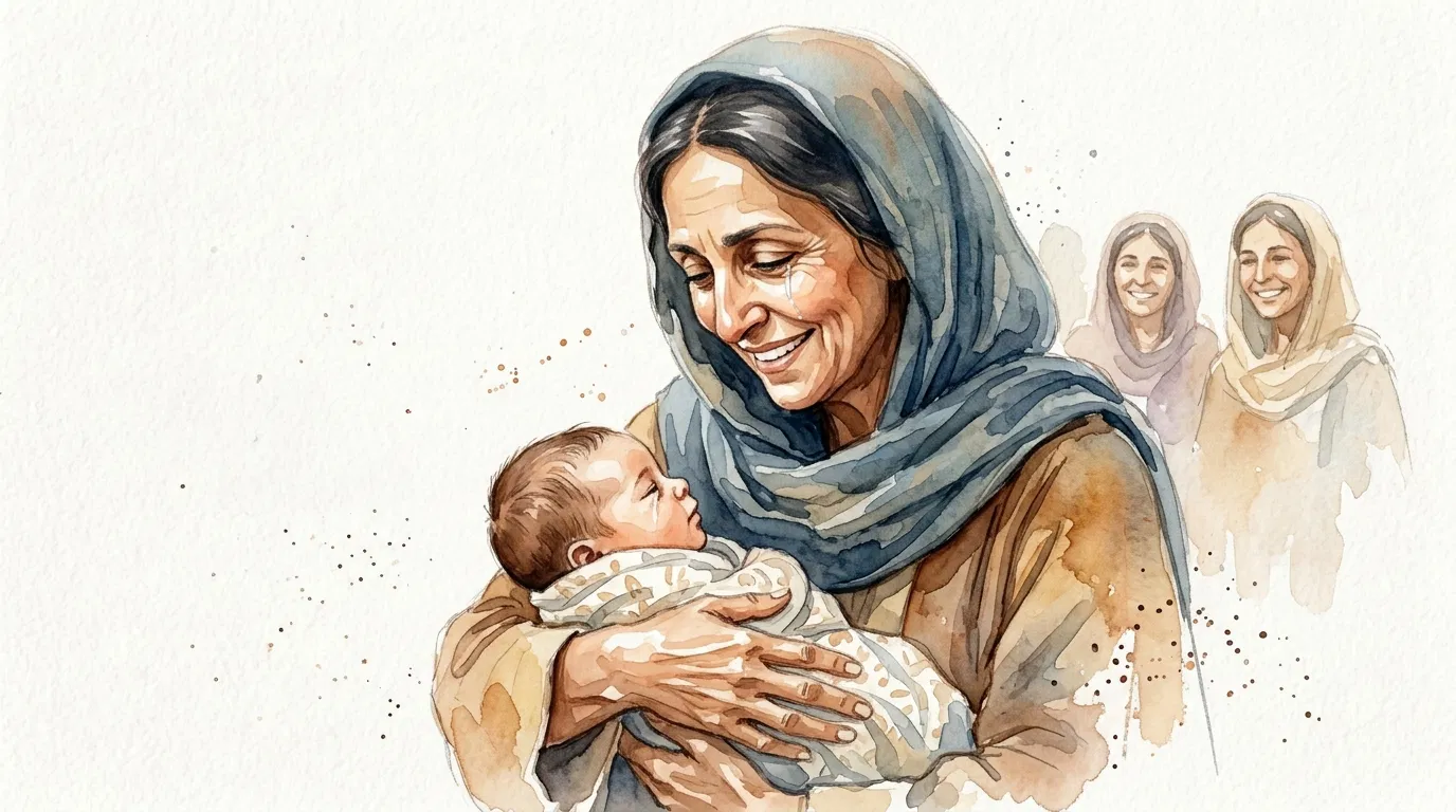 A Grandmother's Joyful Embrace