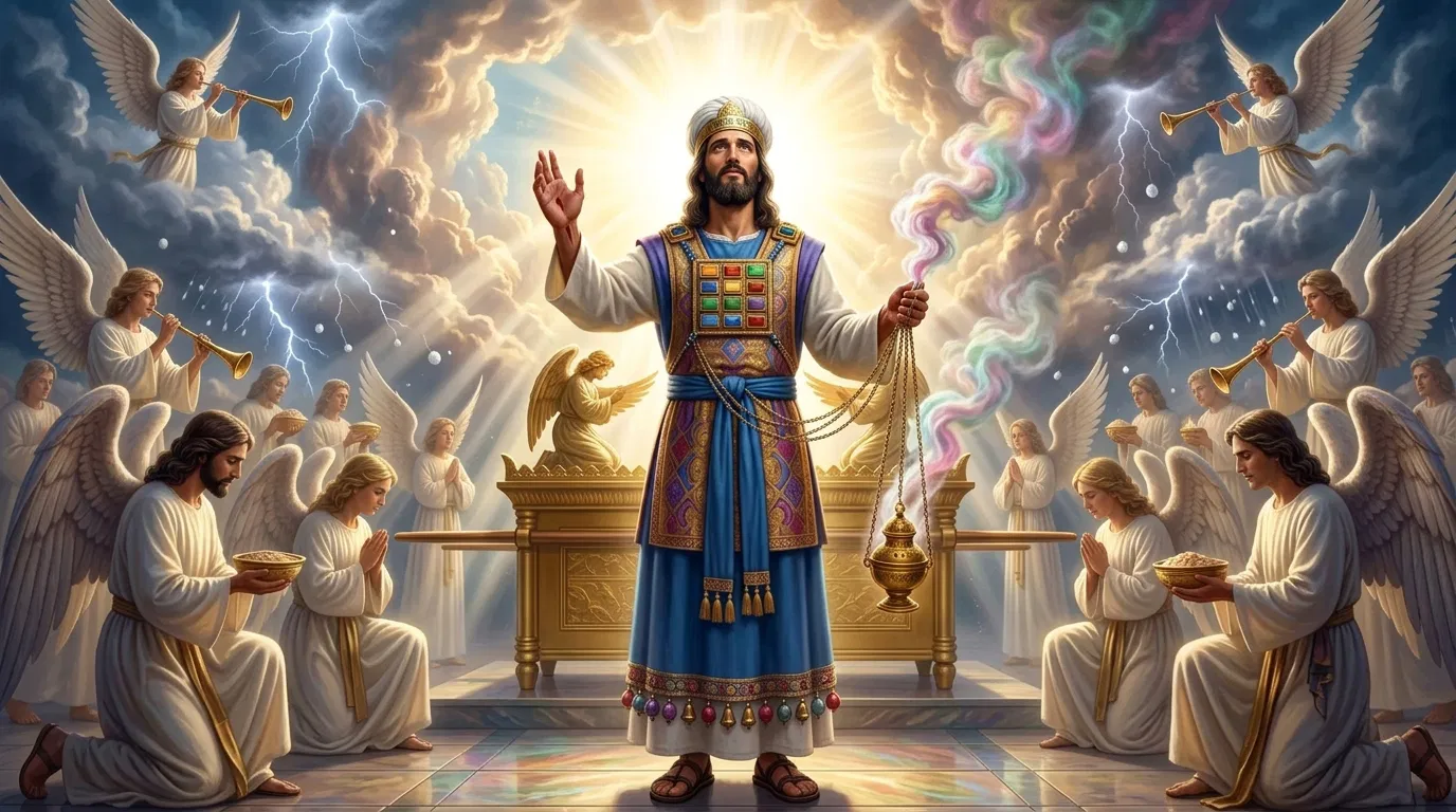 The High Priest with Incense Among Angels