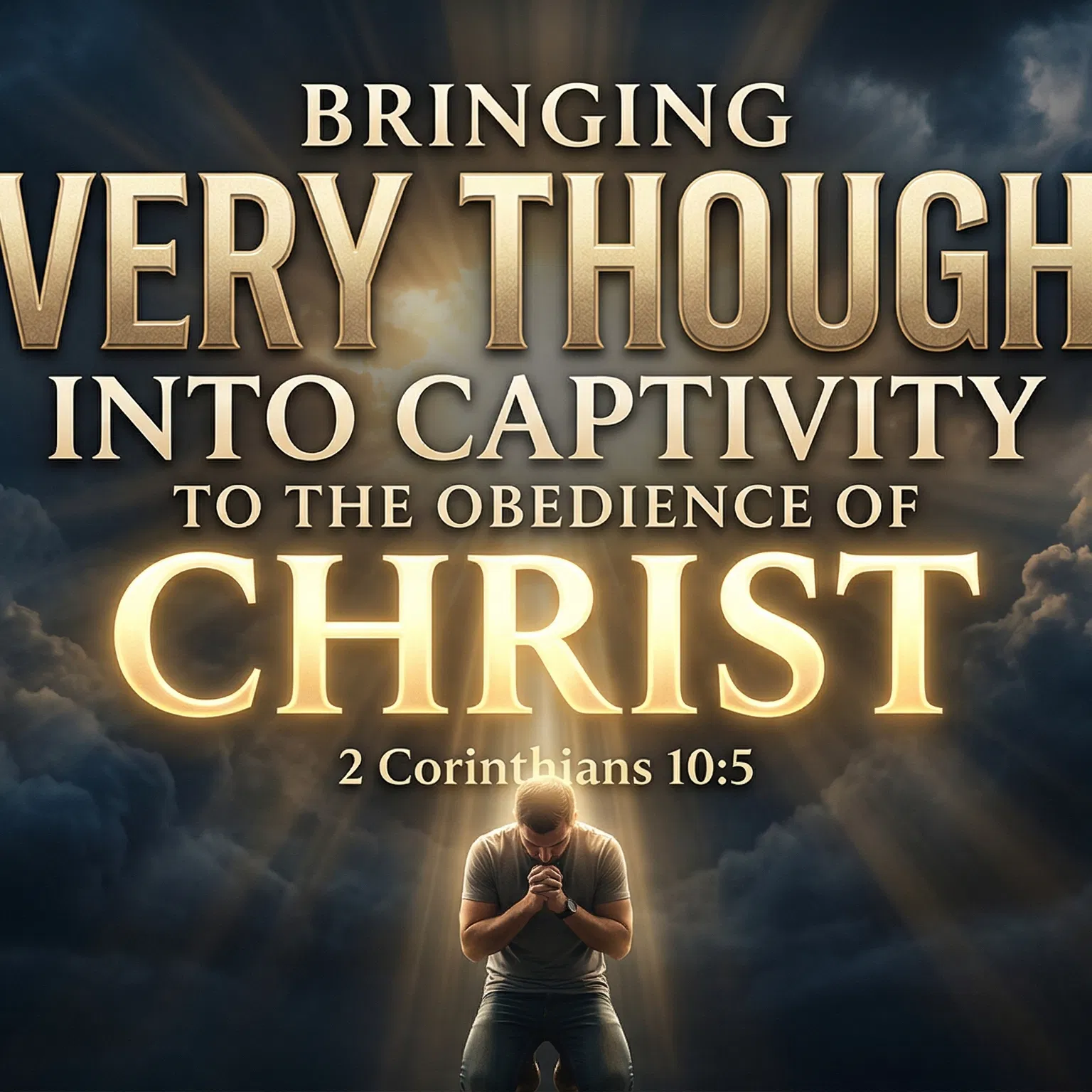 Kneeling Man Under the Word Christ