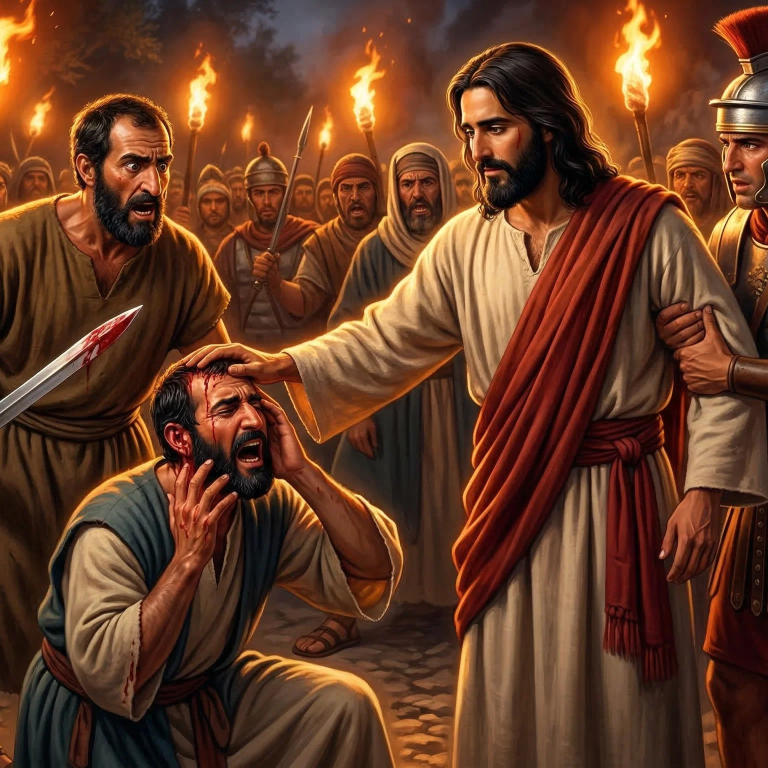 Jesus Healing Malchus in Gethsemane