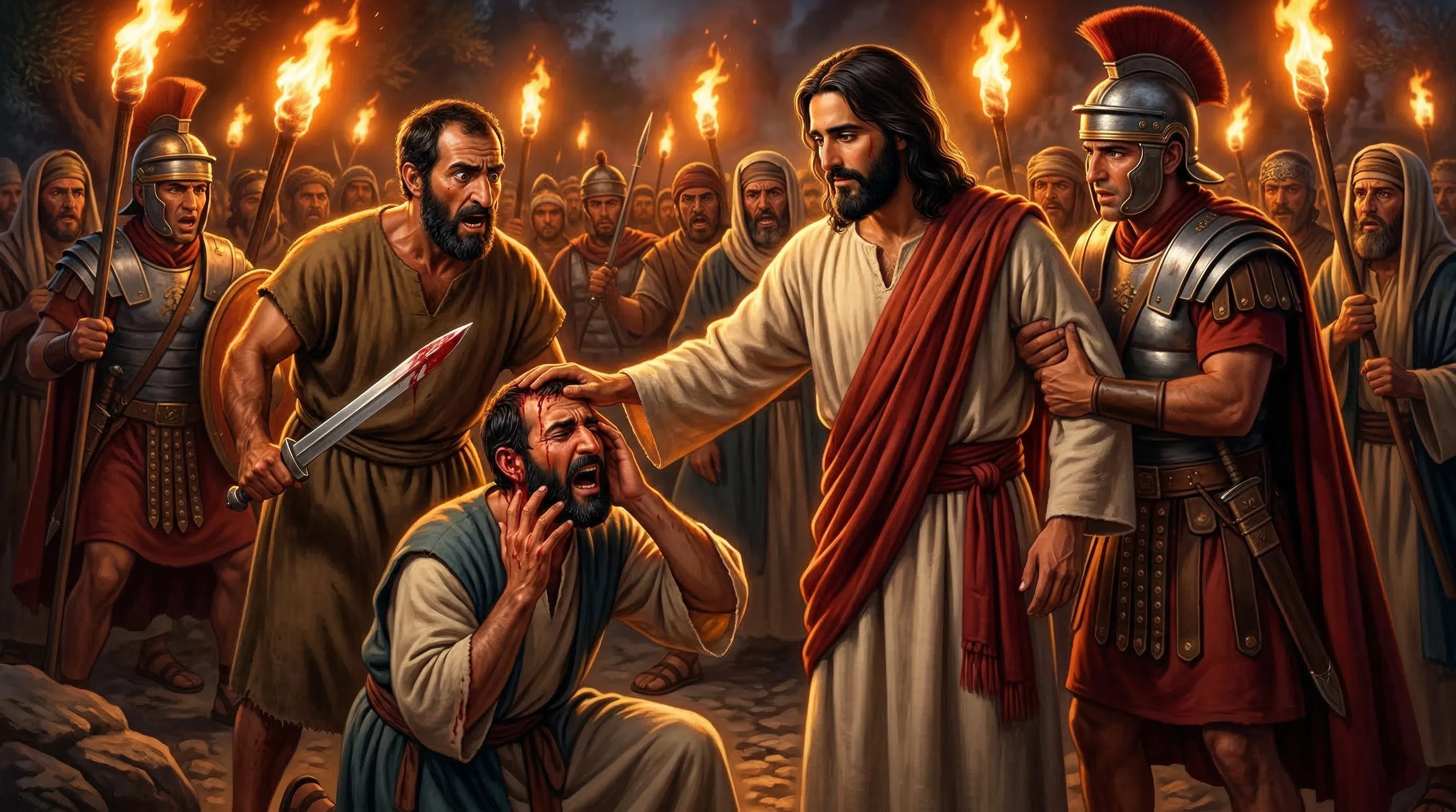 Jesus Healing Malchus in Gethsemane