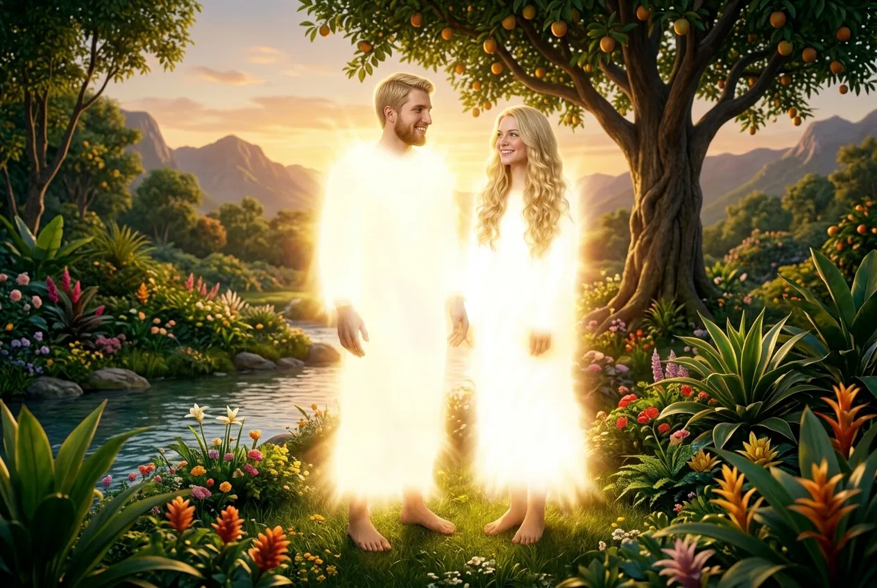 Adam and Eve Standing in Eden