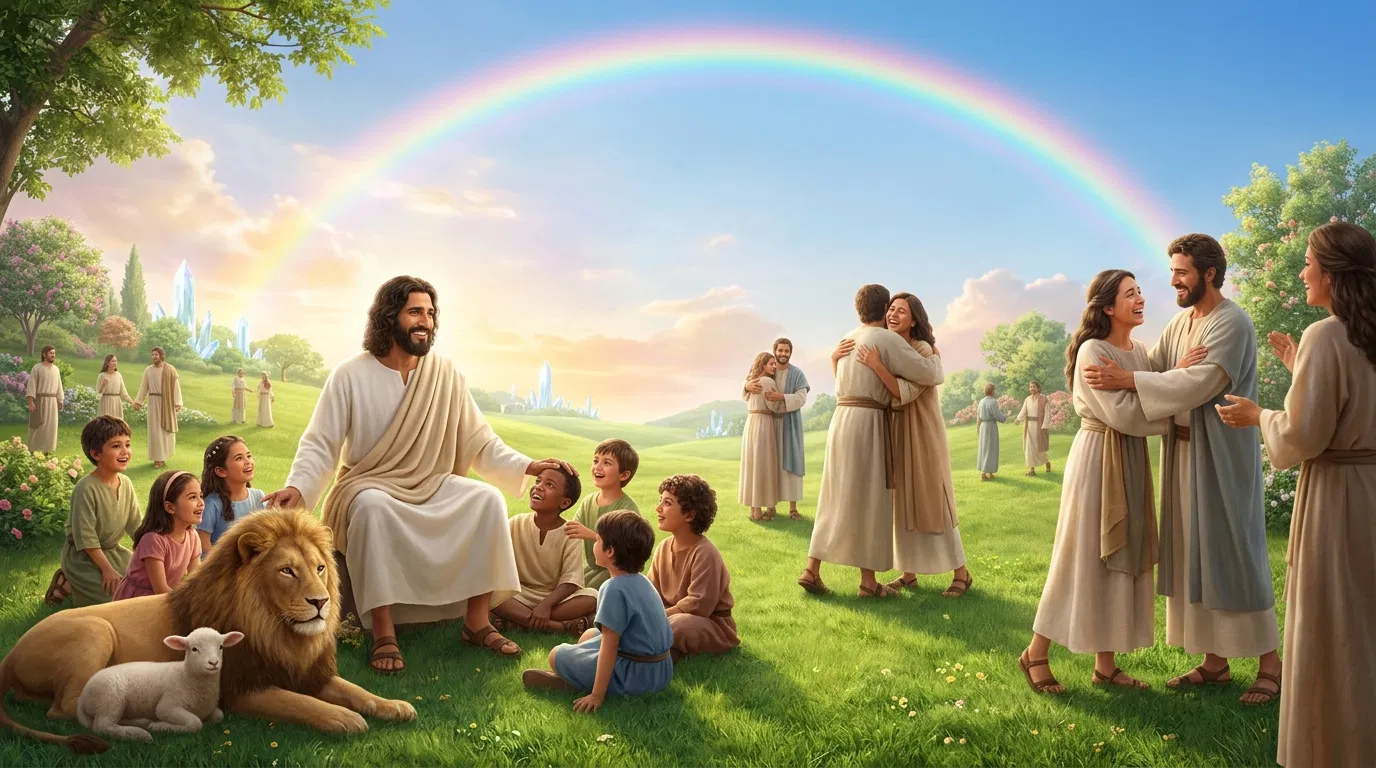 Jesus with Children and the Lion and Lamb