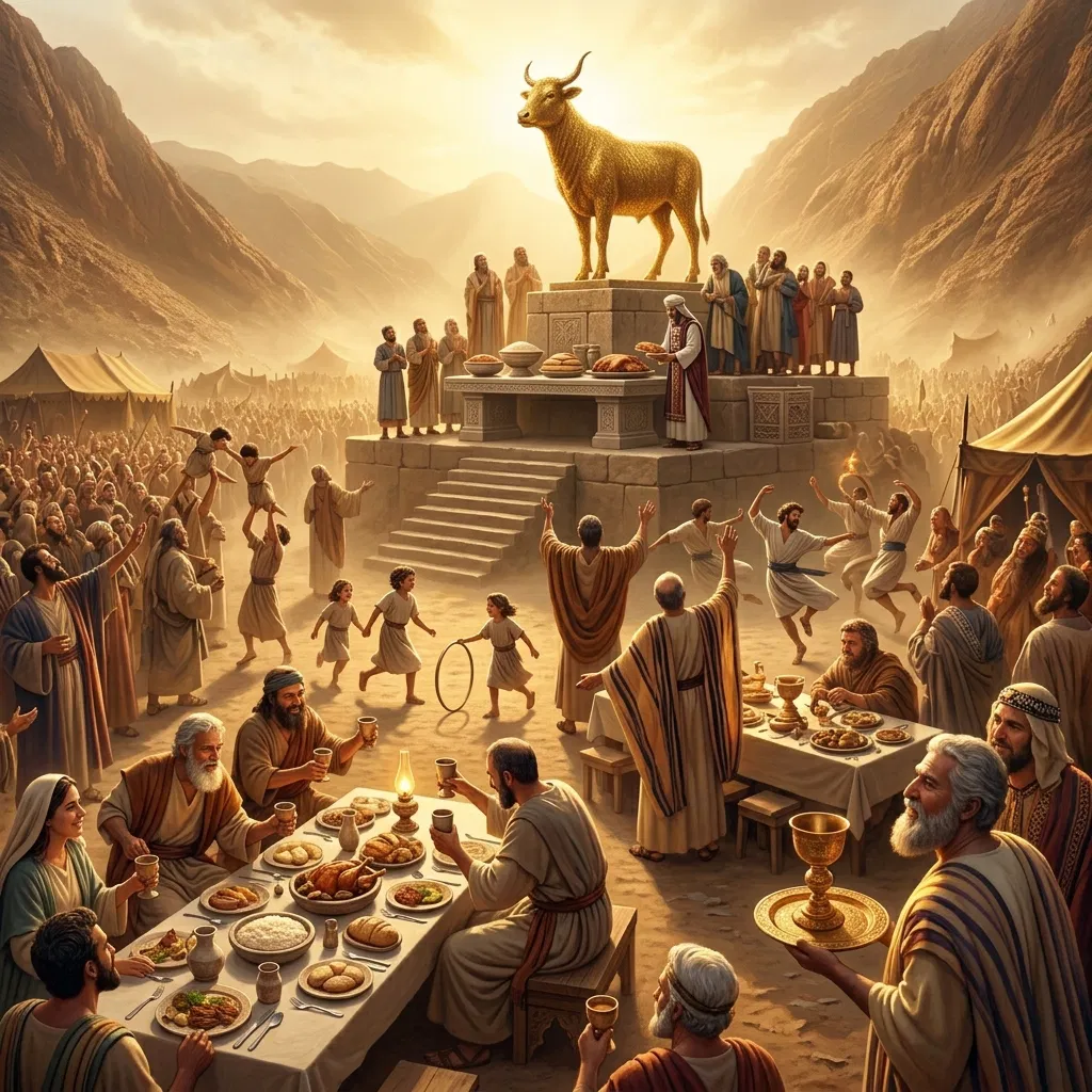 Israel Feasting and Dancing Before the Golden Calf