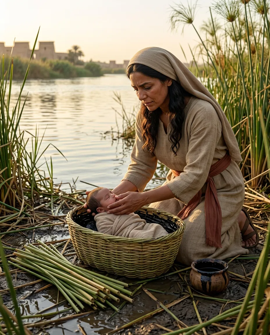 Moses' Mother Places Him in the Basket