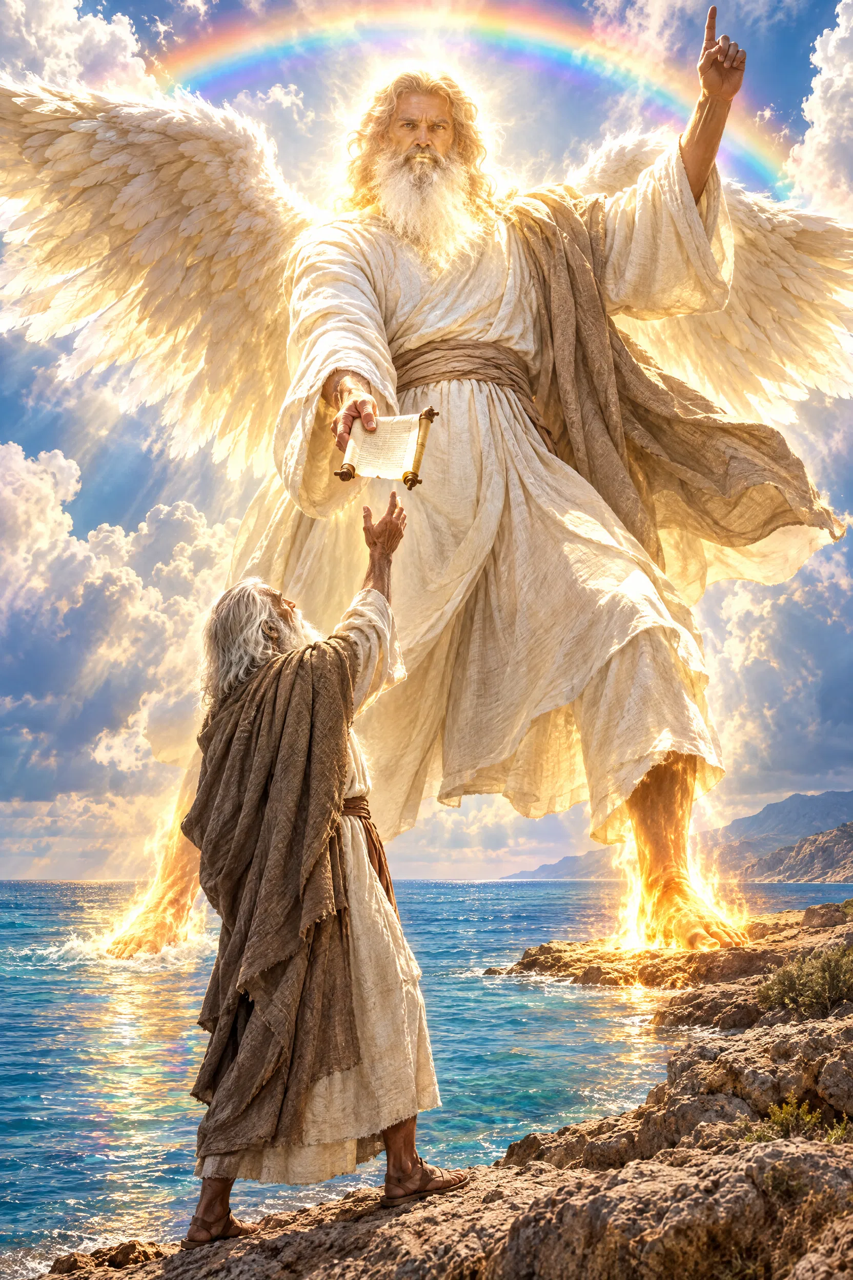 The Mighty Angel Gives John the Little Book