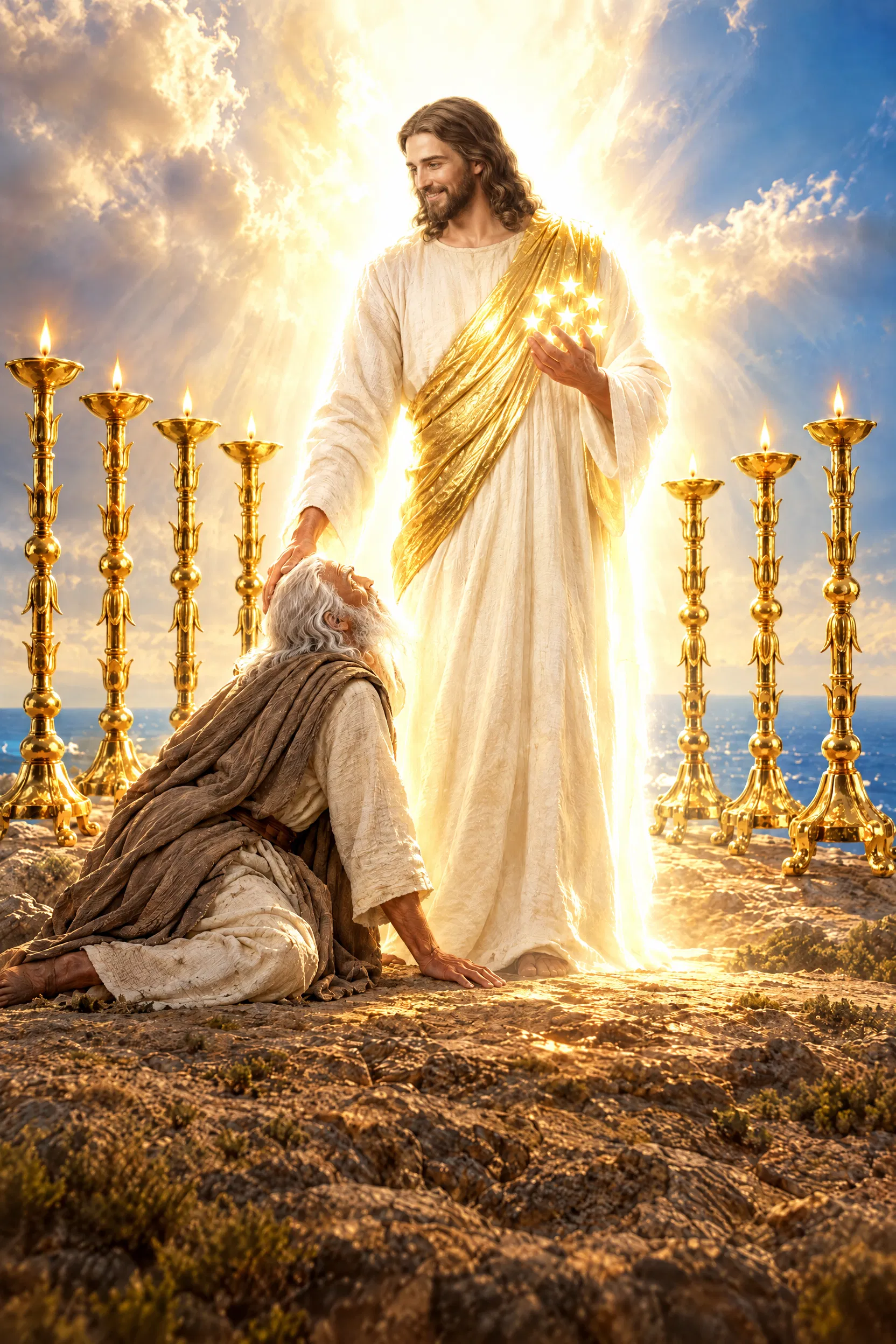 Jesus Lays His Hand on the Fallen John