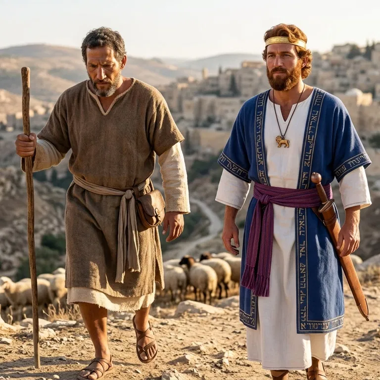 Two Men and Sheep Near Jerusalem
