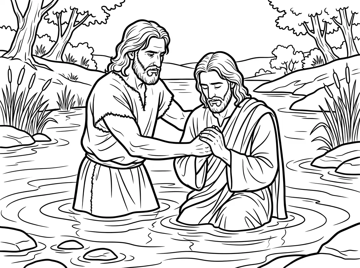 John Baptizes Jesus in the Jordan
