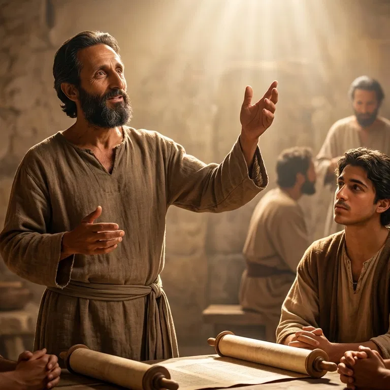 Paul Teaches a Group of Young Men