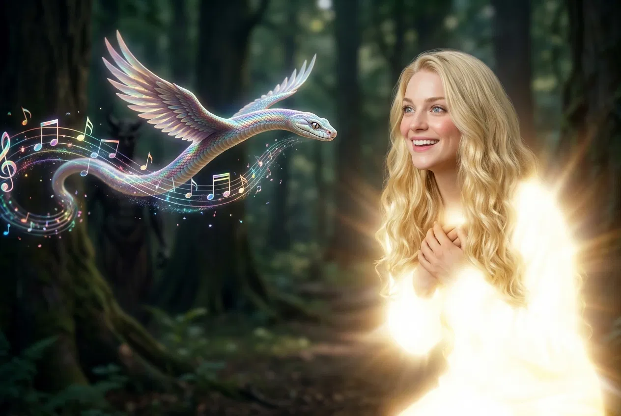 Eve Enchanted by the Winged Serpent