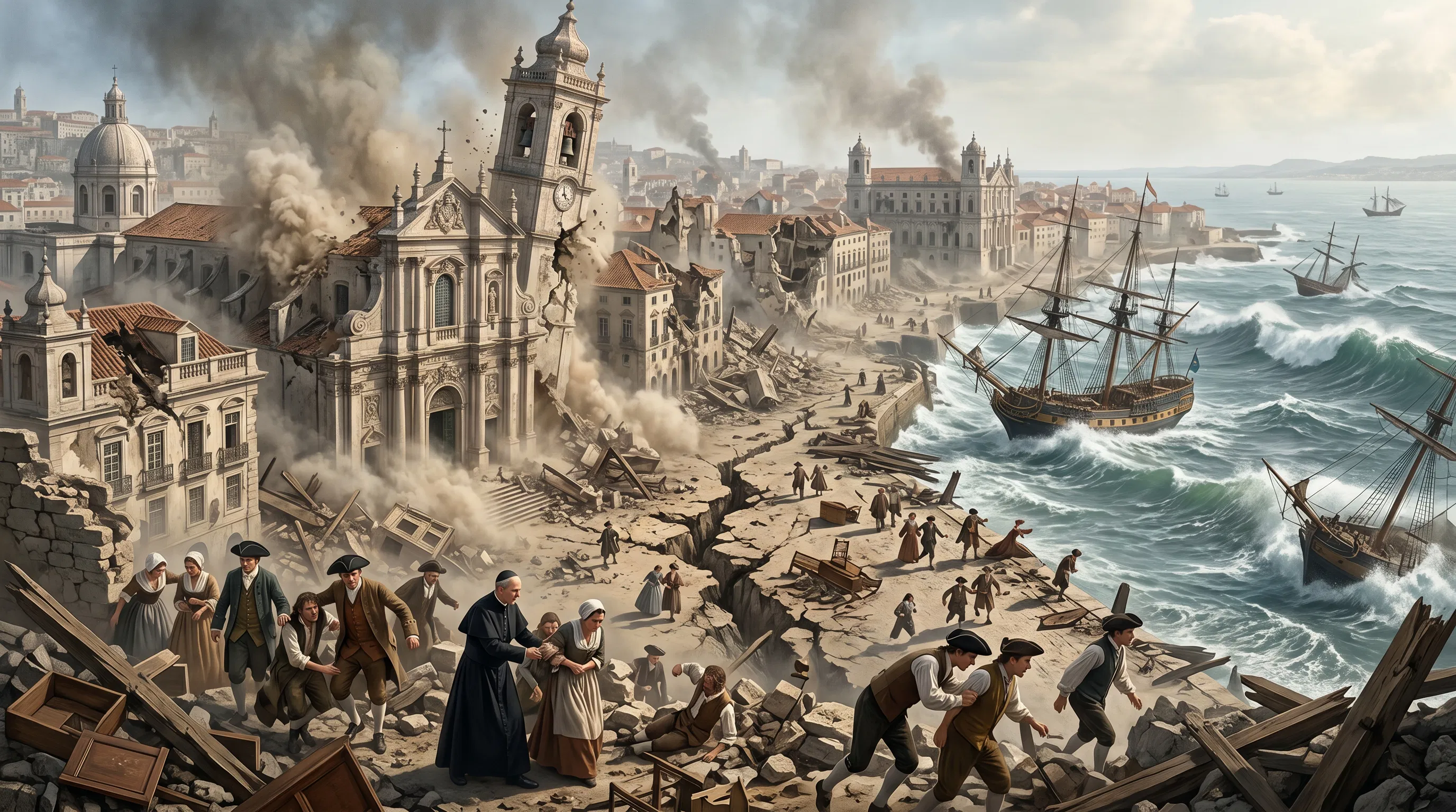 The Lisbon Earthquake Destroys the City