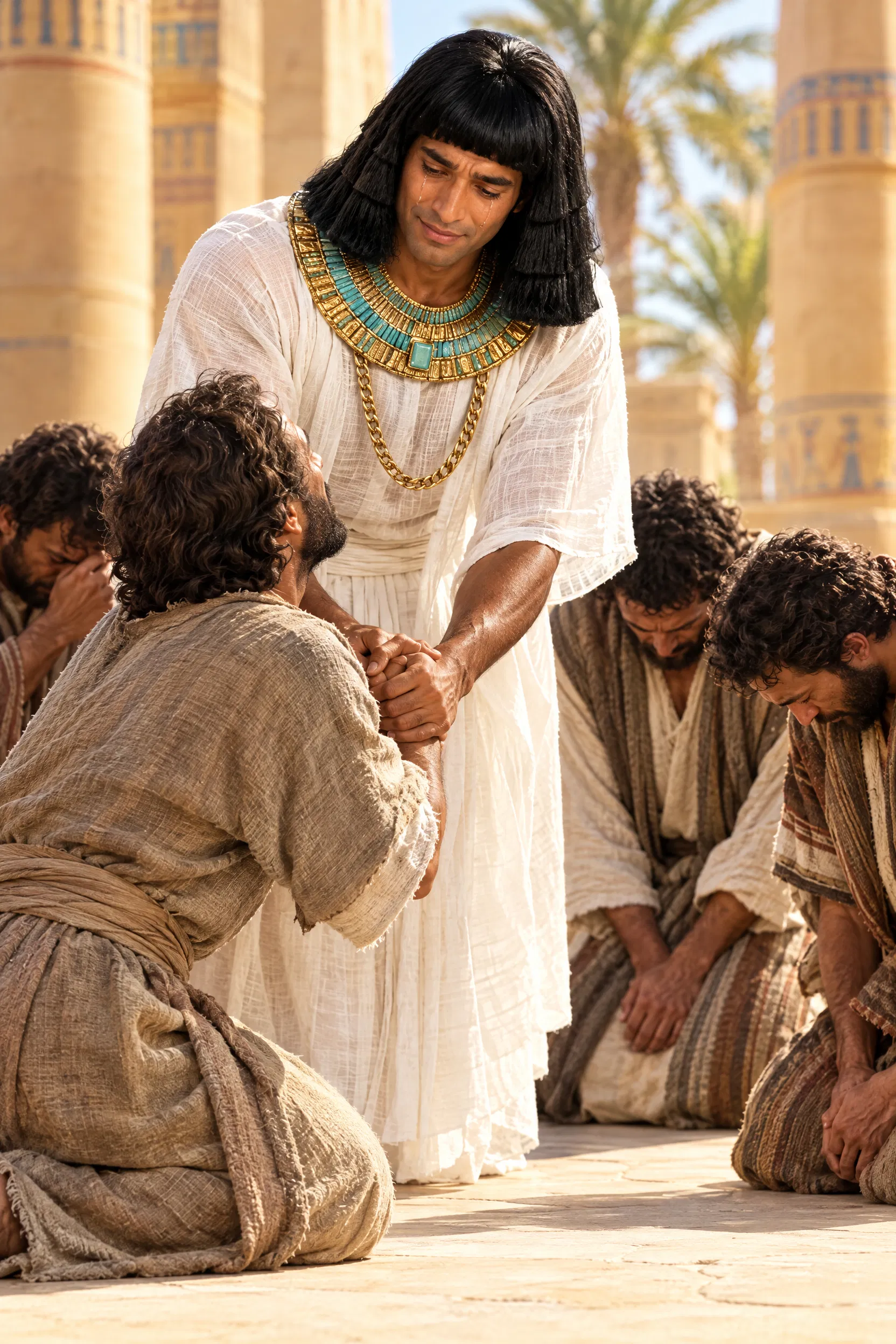 Joseph Lifts His Brother in Forgiveness