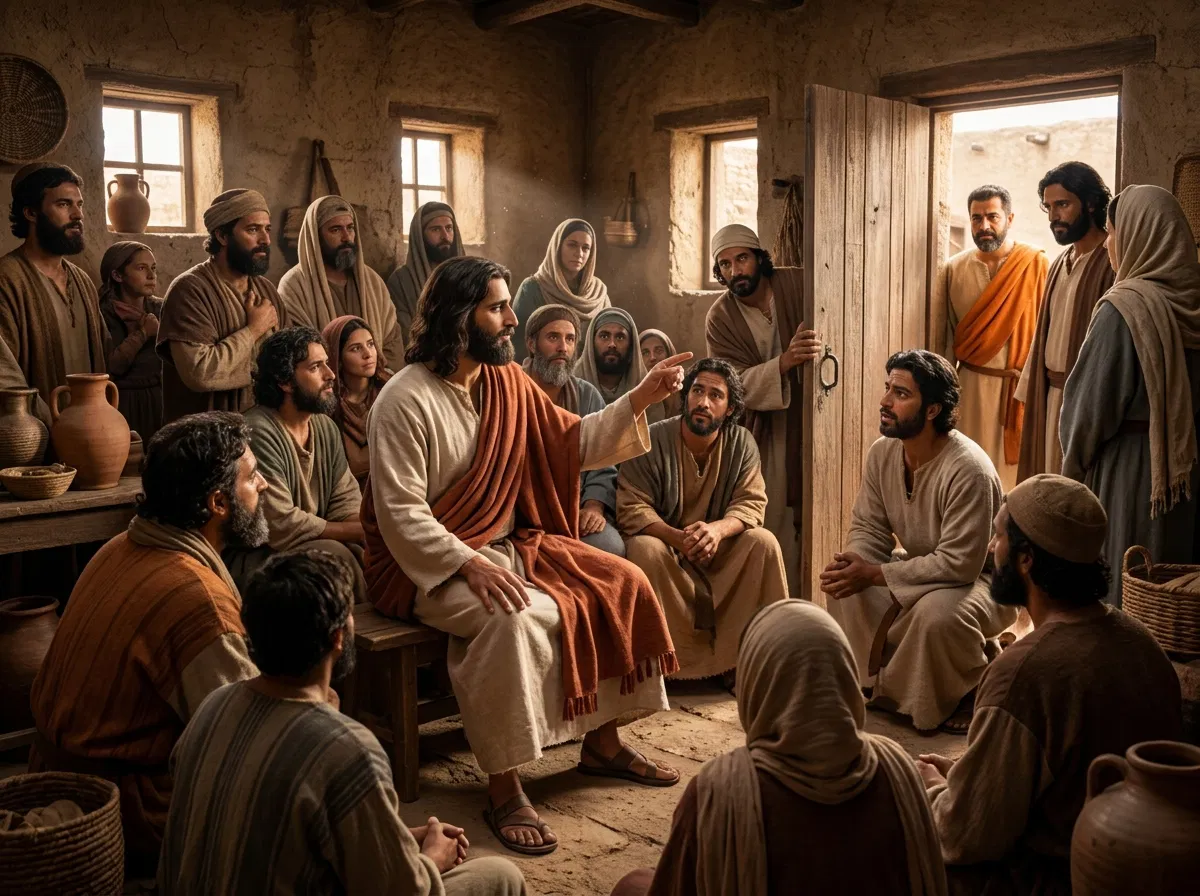 Jesus Names His True Family in a Crowded House