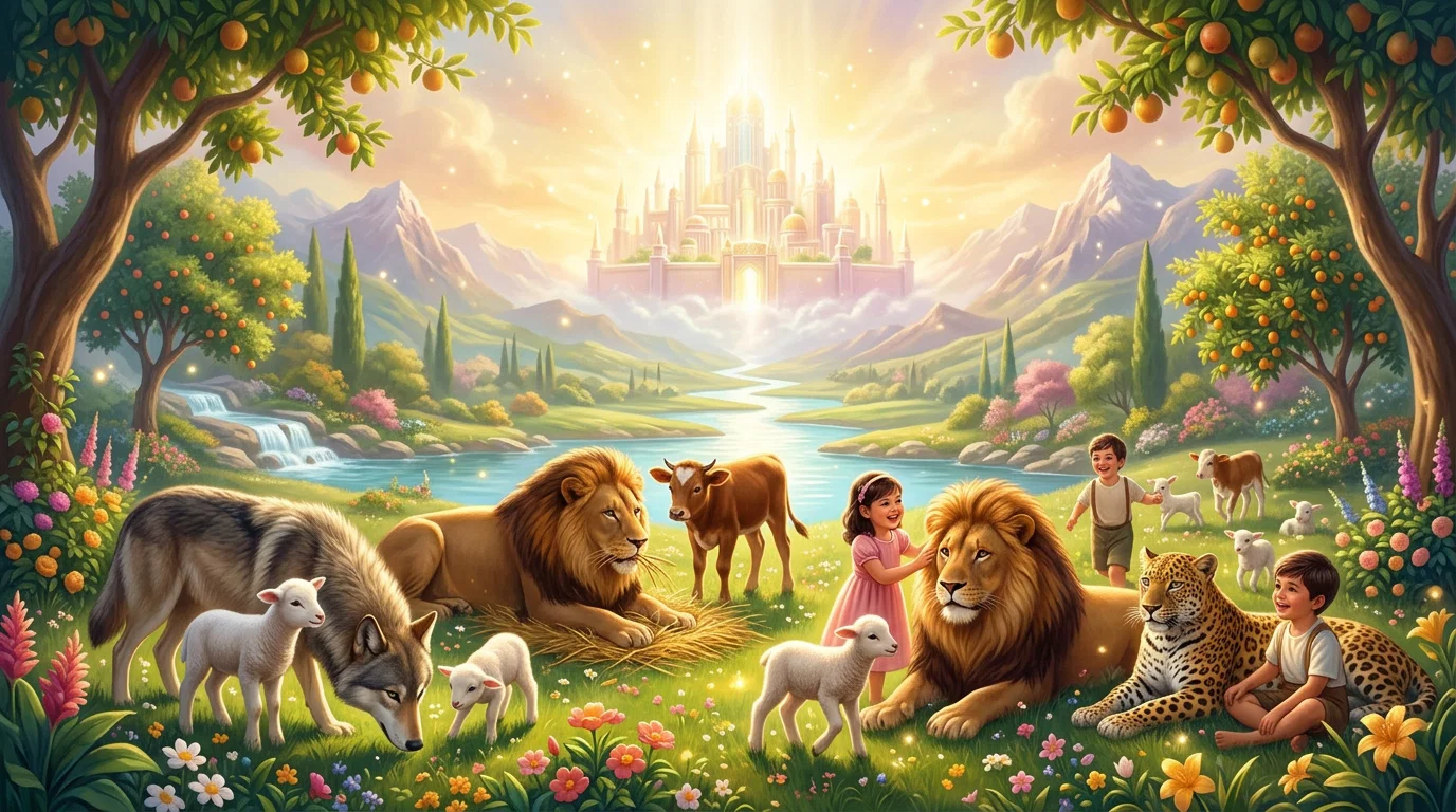 Paradise Restored Under Heavens Golden Light