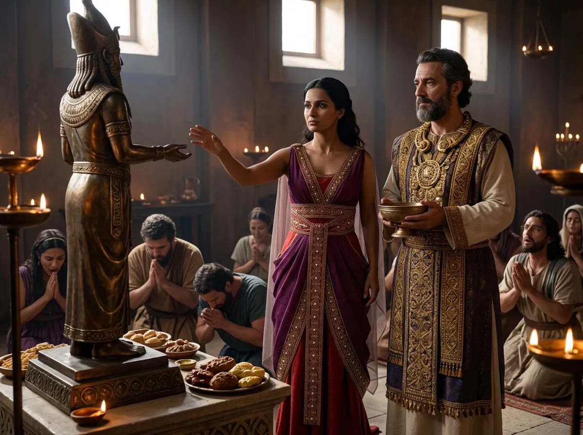 Jezebel Leads Worship Before an Idol