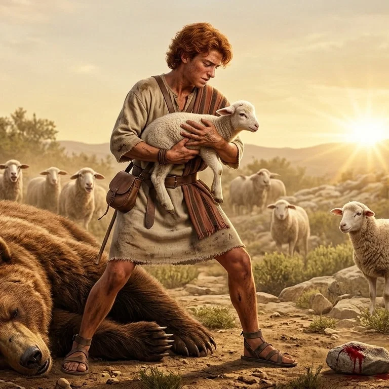 Young David Defends the Flocks