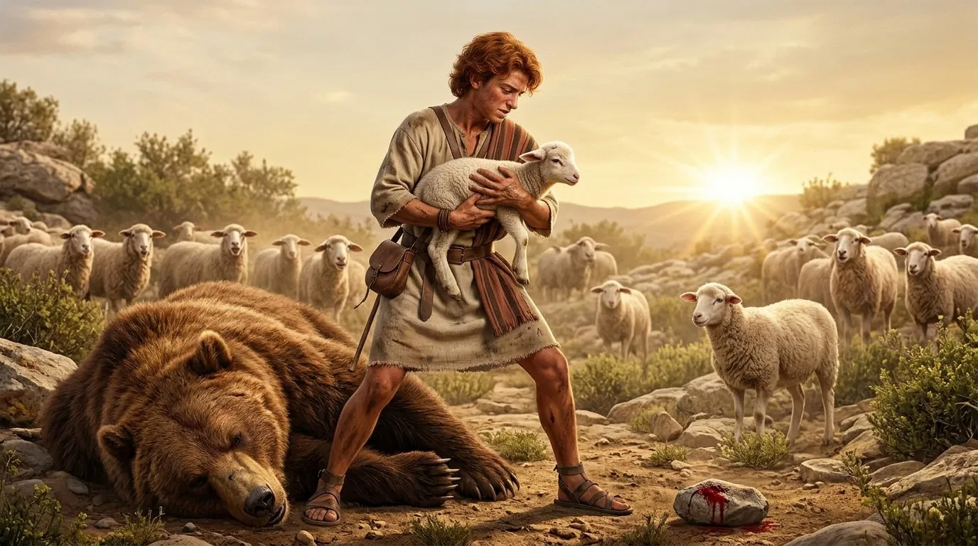 Young David Defends the Flocks